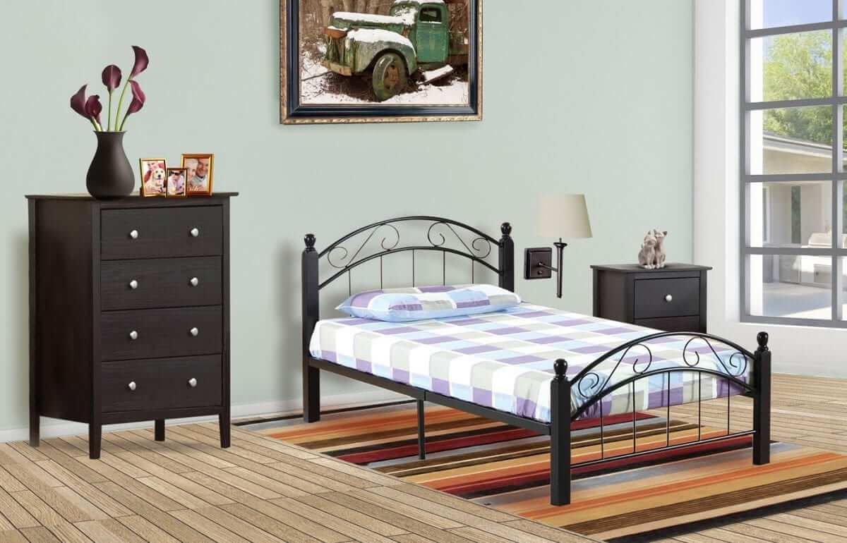 Titus Furniture - T2320 Metal and Wood Platform Bed - T2320-S