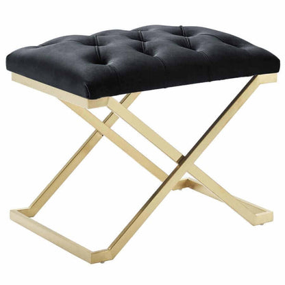 Rada Bench in Grey and Gold, Ivory and Gold or Black and Gold