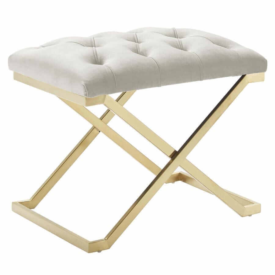 Rada Bench in Grey and Gold, Ivory and Gold or Black and Gold