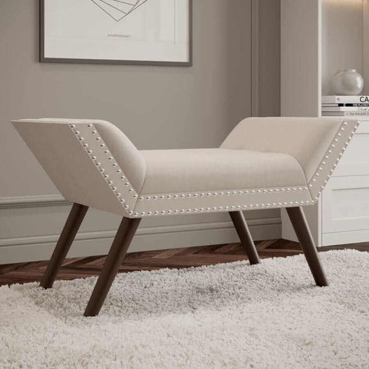 Lana Bench in Beige and Black