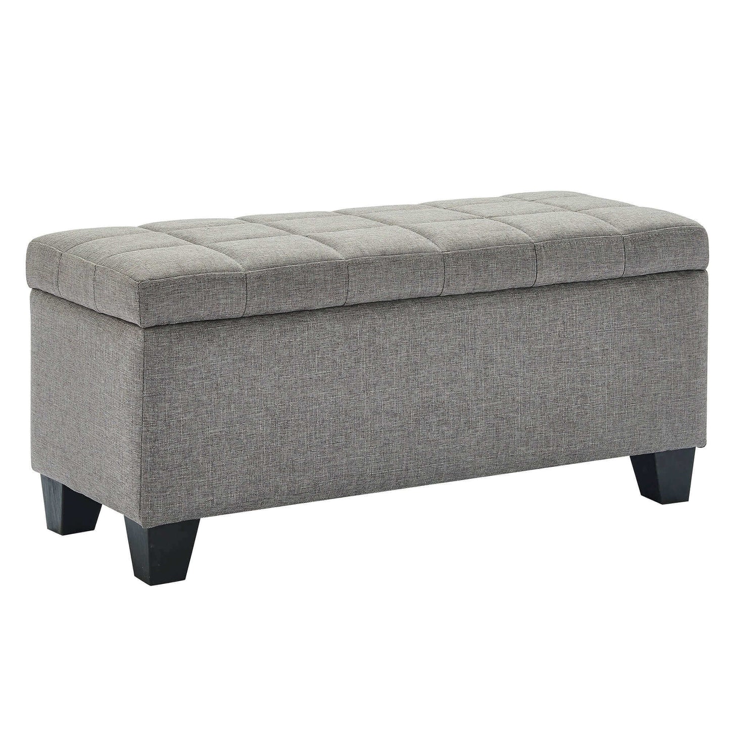 Lila Rectangular Storage Ottoman Bench in Grey