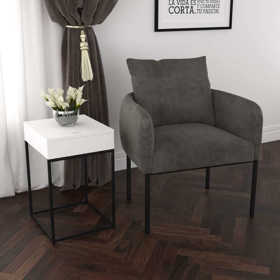 Petrie Accent Chair in Charcoal and Black