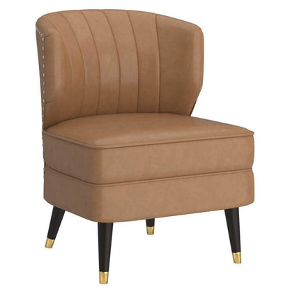 Kyrie Accent Chair in Saddle and Espresso