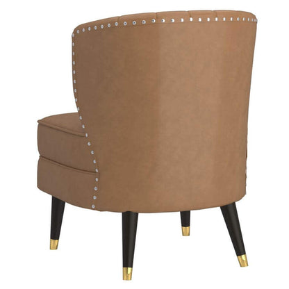 Kyrie Accent Chair in Saddle and Espresso