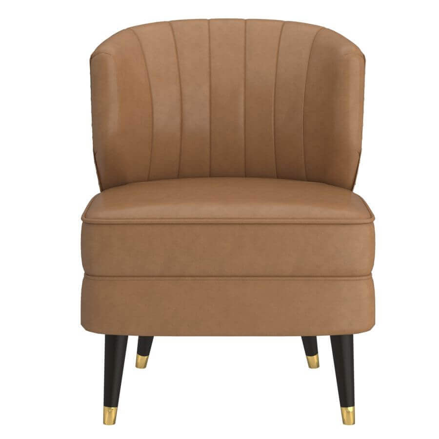 Kyrie Accent Chair in Saddle and Espresso