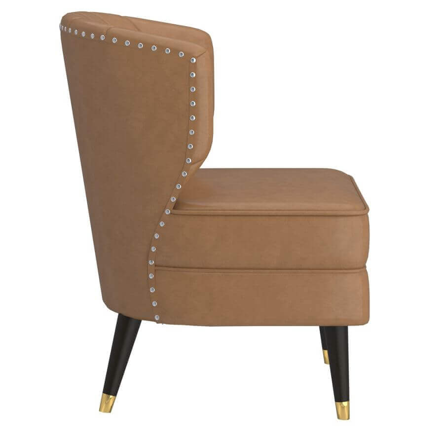 Kyrie Accent Chair in Saddle and Espresso