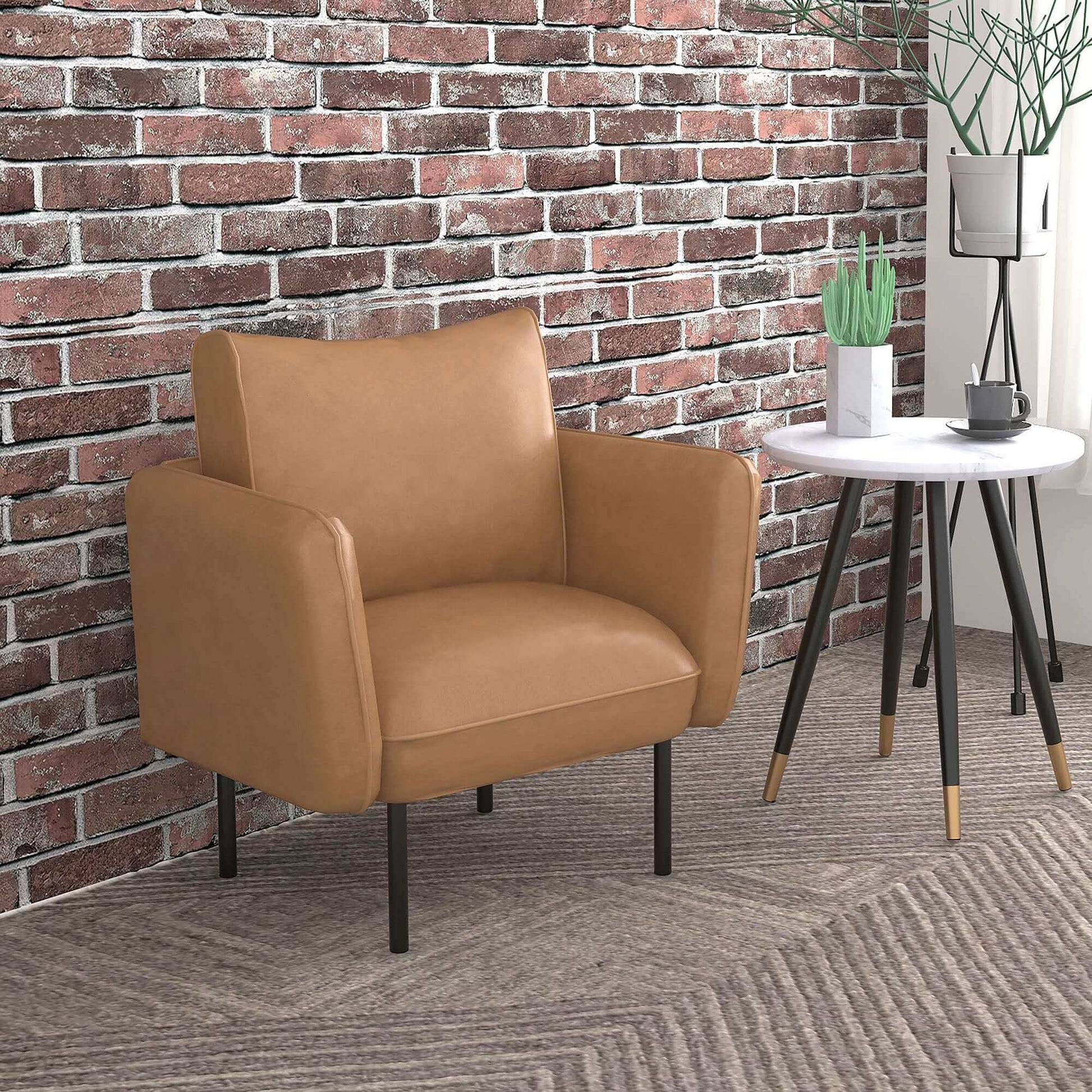 Ryker Accent Chair in Saddle and Black