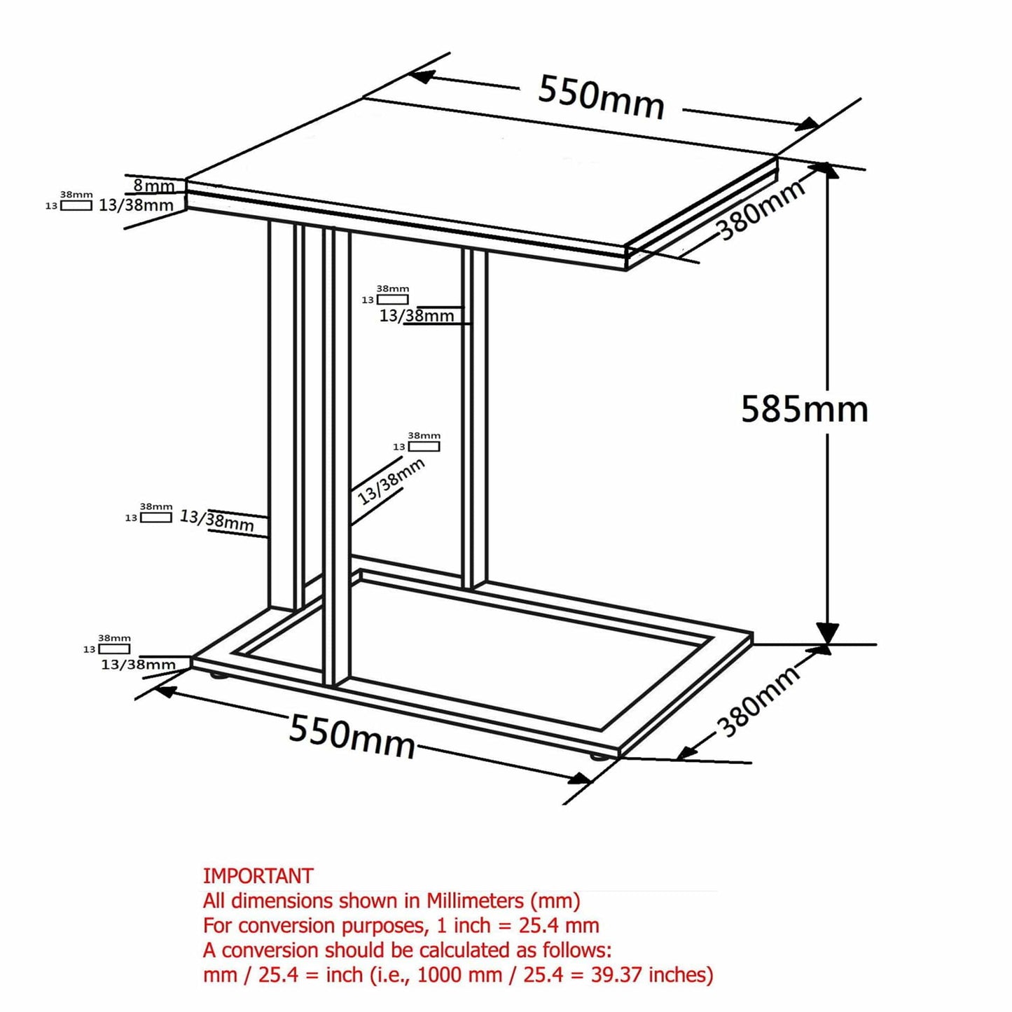 Mod Accent Table in Chrome and Black