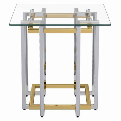 Florina Accent Table in Silver and Gold