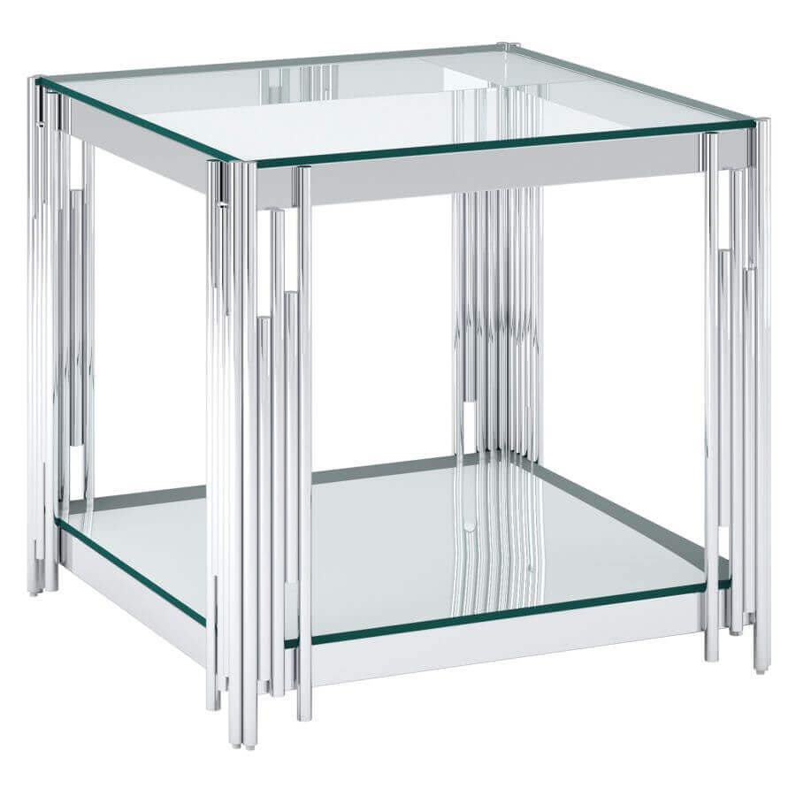 Estrel Large Accent Table in Gold or Chrome