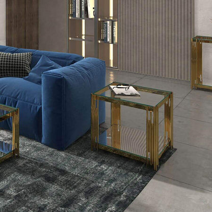 Estrel Large Accent Table in Gold or Chrome