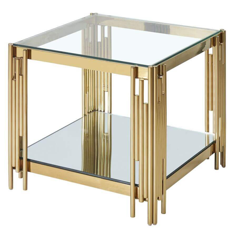 Estrel Large Accent Table in Gold or Chrome