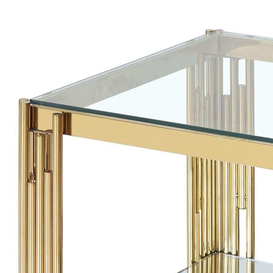 Estrel Large Accent Table in Gold or Chrome