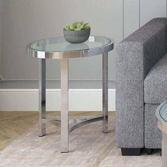 Strata Accent Table in Chrome (clearance)