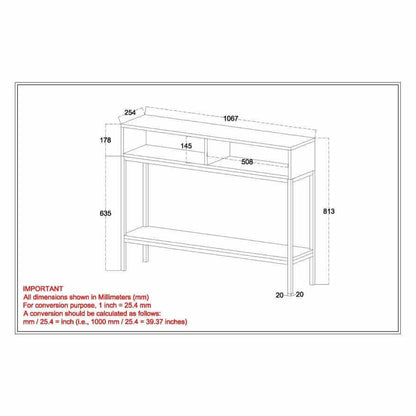 Ojas Console Table in Natural Burnt and Black