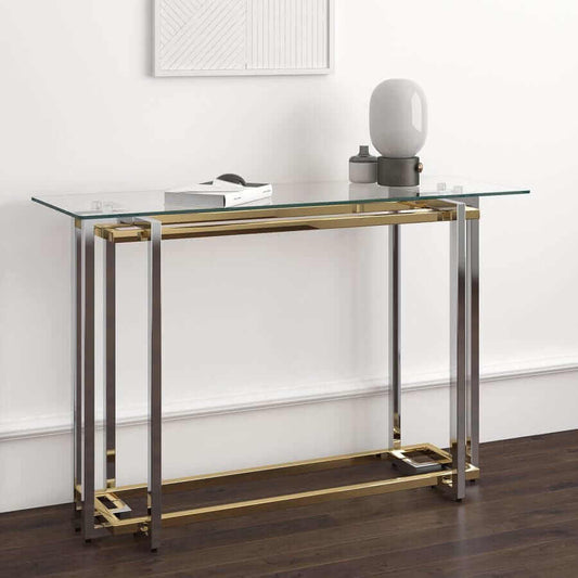 Florina Console Table in Silver and Gold