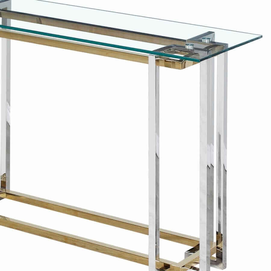 Florina Console Table in Silver and Gold