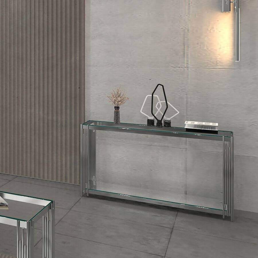 Estrel Console Table in Gold or Silver