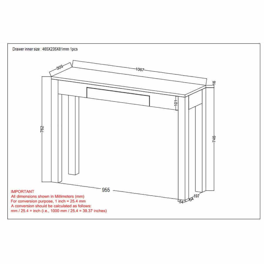 Idris Console/Desk in Dark Sheesham