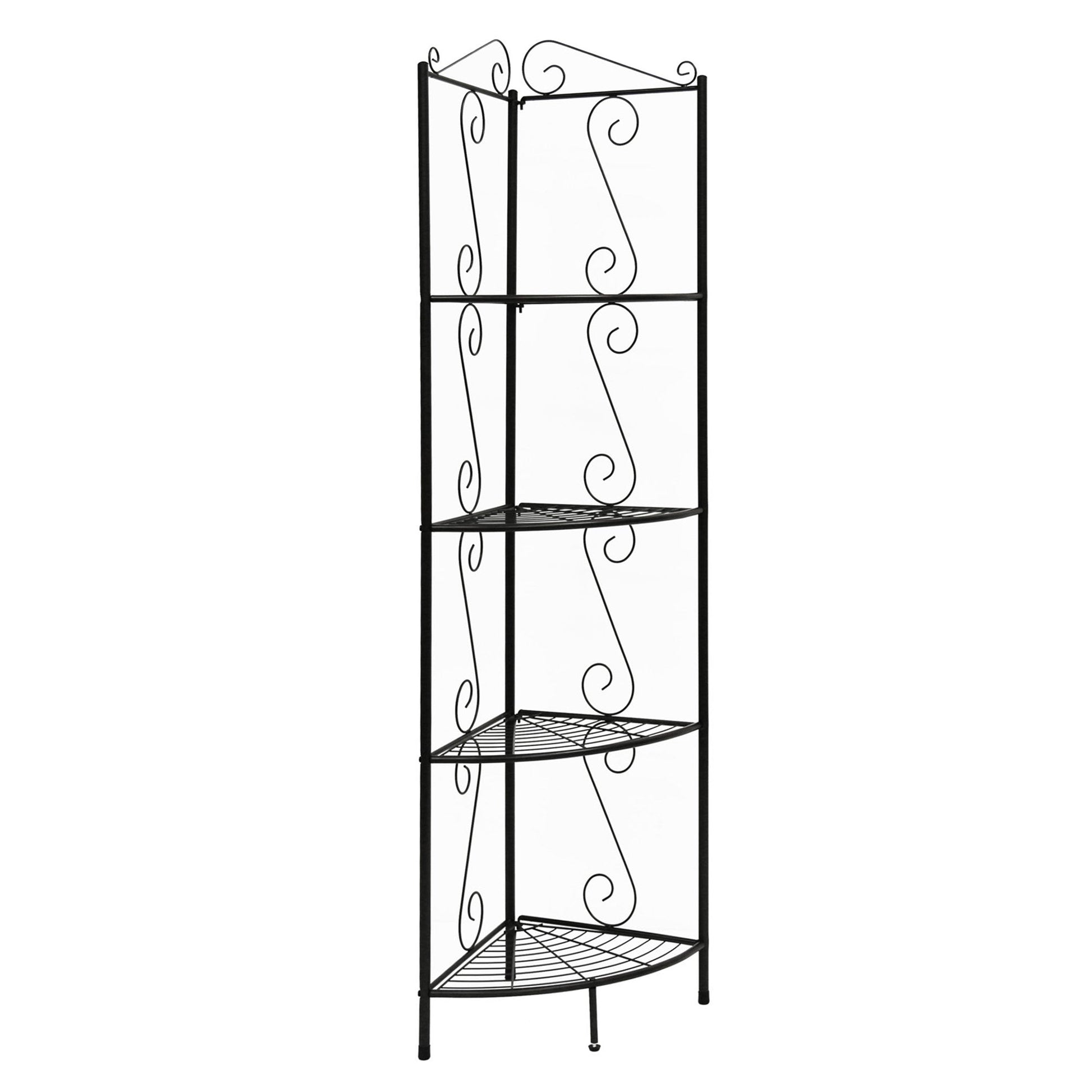 Monarch Specialties - 70"H Corner 4 Shelf French Etagere Copper Metal Bedroom Bookcase - I 2100