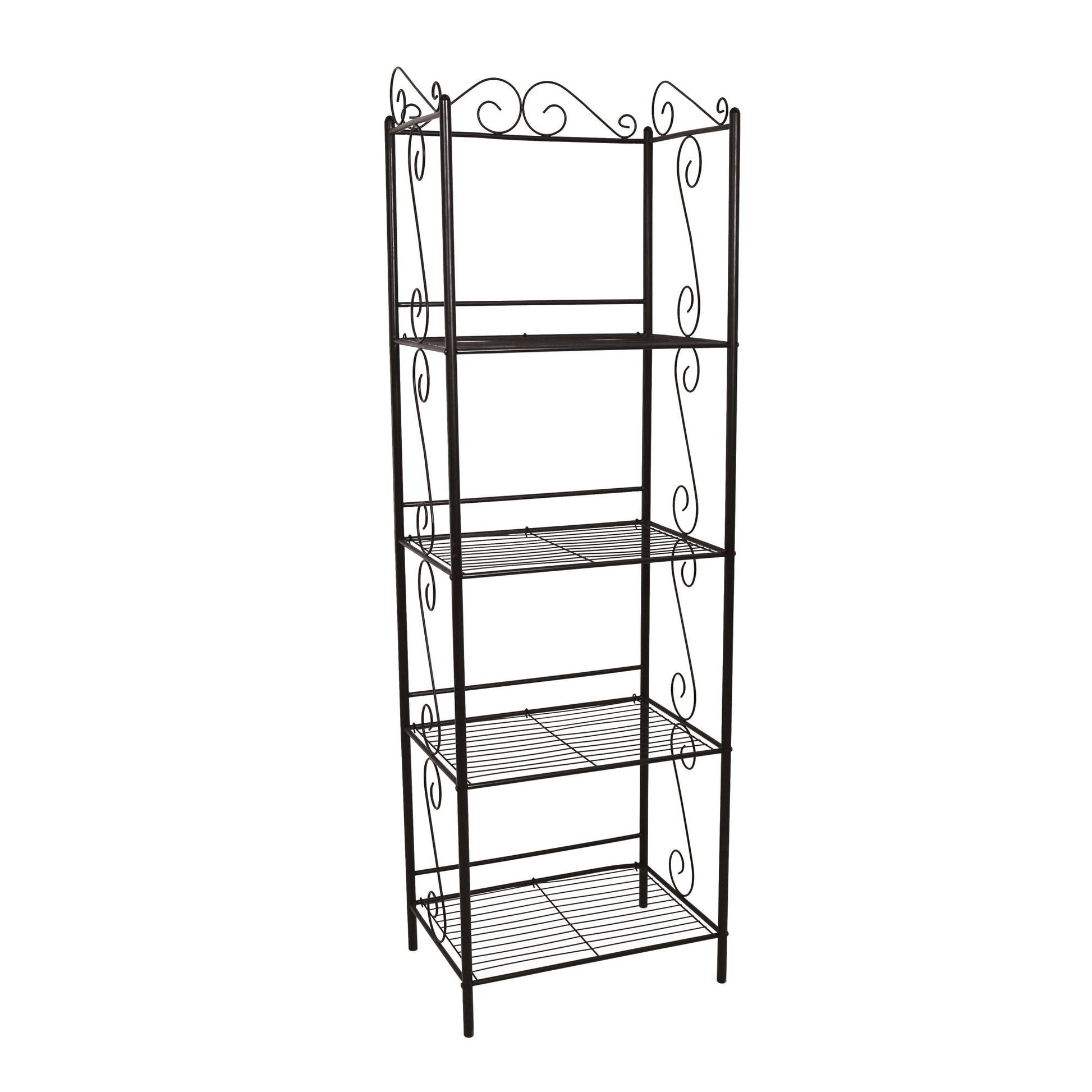 Monarch Specialties - 70"H 4-Tier 4 Shelf French Etagere Copper Metal Bedroom Bookcase - I 2103