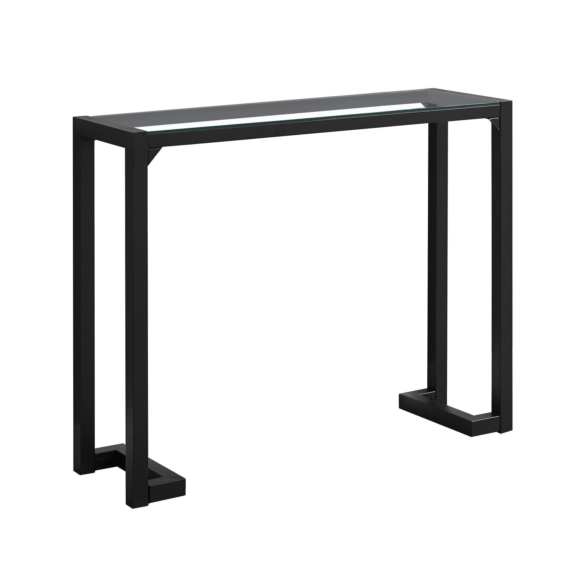 Monarch Specialties - 42"L Metal Frame Glass Top Bedroom Accent Hall Console Table - I 2106