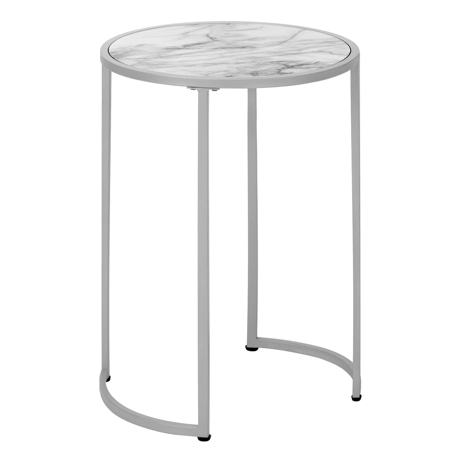 Monarch Specialties - 18.25"Dia/24"H Modern Laminate Bedroom Accent Table with Metal Frame - I 2205