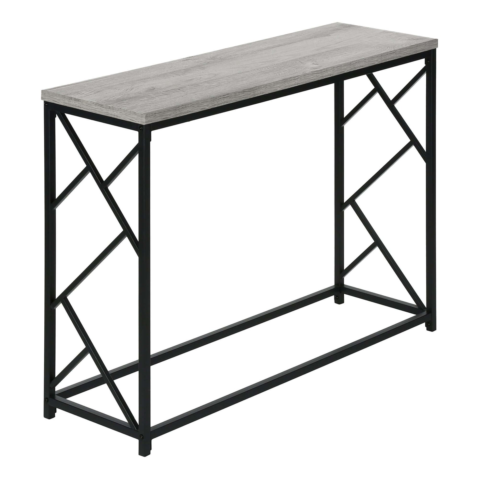Monarch Specialties - 44"L Black Metal Bedroom Accent Console Table with Laminate Tabletop - I 3532