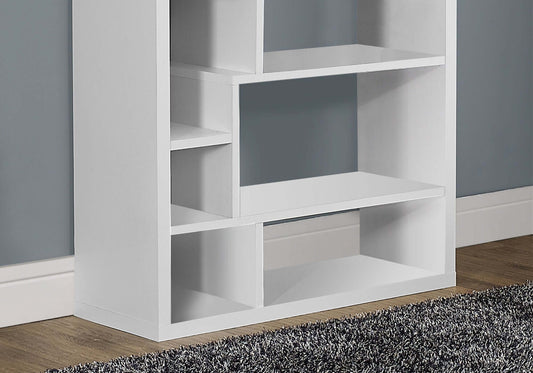 Monarch Specialties - Asymmetrical Bookcase with 14 Shelves in White - I 7071