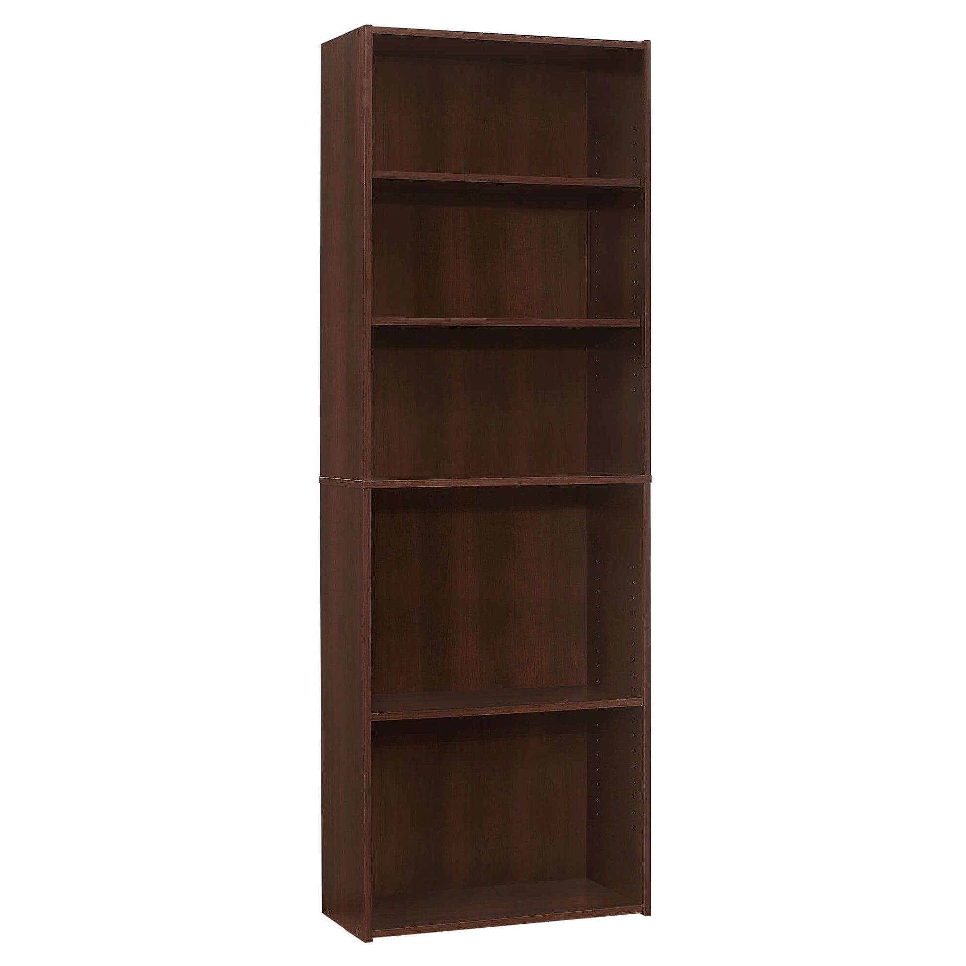 Monarch Specialties - Transitional 72H 5 Shelf Bookcase in Cherry Laminate Finish - I 7466