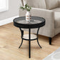 Monarch Specialties - Transitional Metal Bedroom Accent Table with Glass Top - I 2140