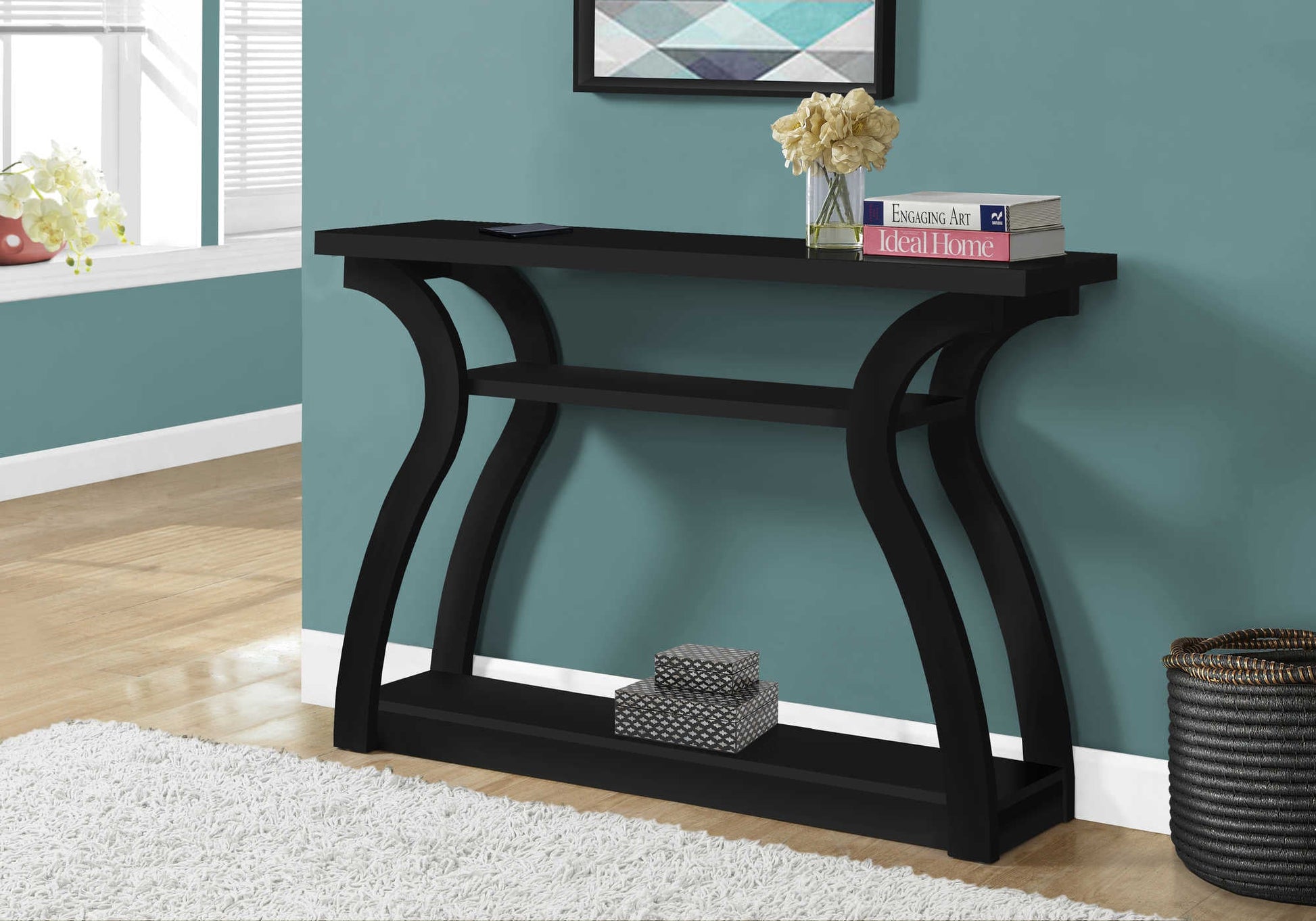 Monarch Specialties - 47"L Three-Tier Curved Base Bedroom Accent Hall Console Table - I 2439