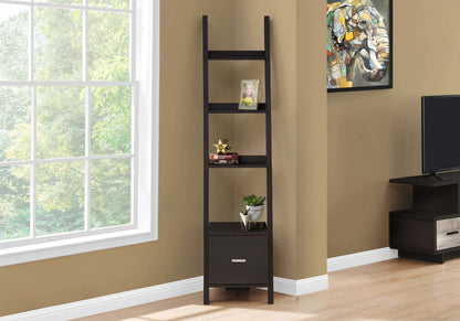 Monarch Specialties - 69"H Laminate Wood Corner Etagere Bedroom Bookcase W/ Drawer - I 2765
