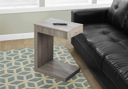 Accent Table - Dark Taupe with A Drawer