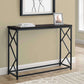 Monarch Specialties - 44"L Black Metal Bedroom Accent Console Table with Laminate Tabletop - I 3534