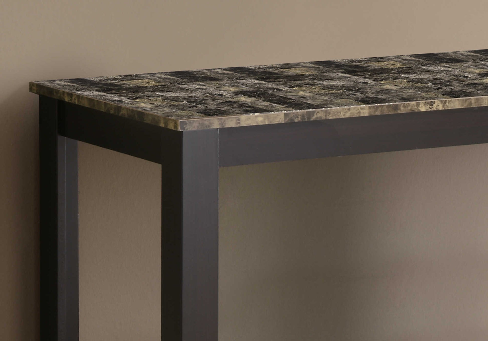 Monarch Specialties - 44"L Faux Marble Bedroom Accent Console Table with Cappuccino Finish - I 7983S