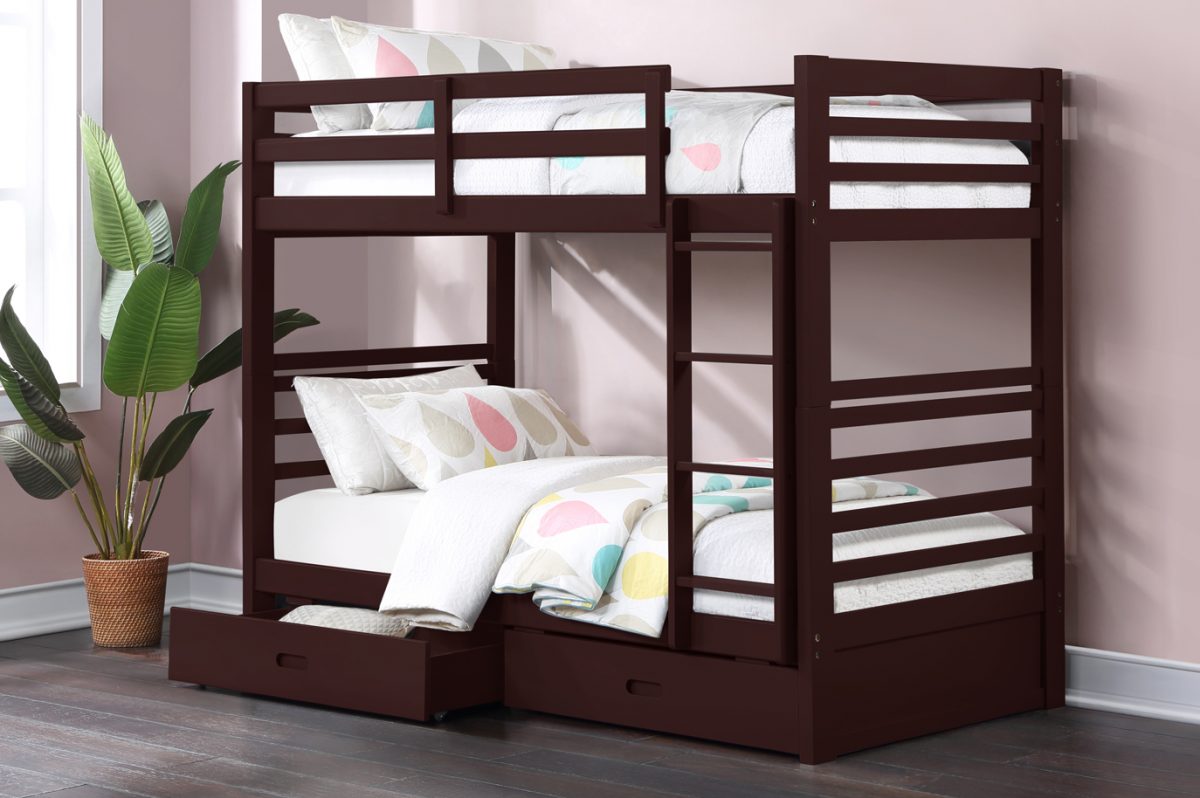 Titus Furniture - T2710 Twin over Twin Storage Bunk Bed - T2710E