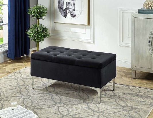 IF 6256 Black Velvet Storage Bench