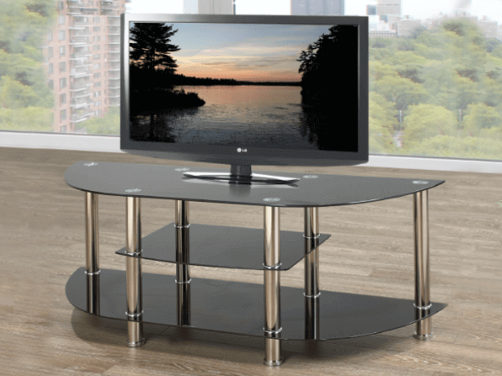 IF 5116 Black TV Stand with Chrome Legs