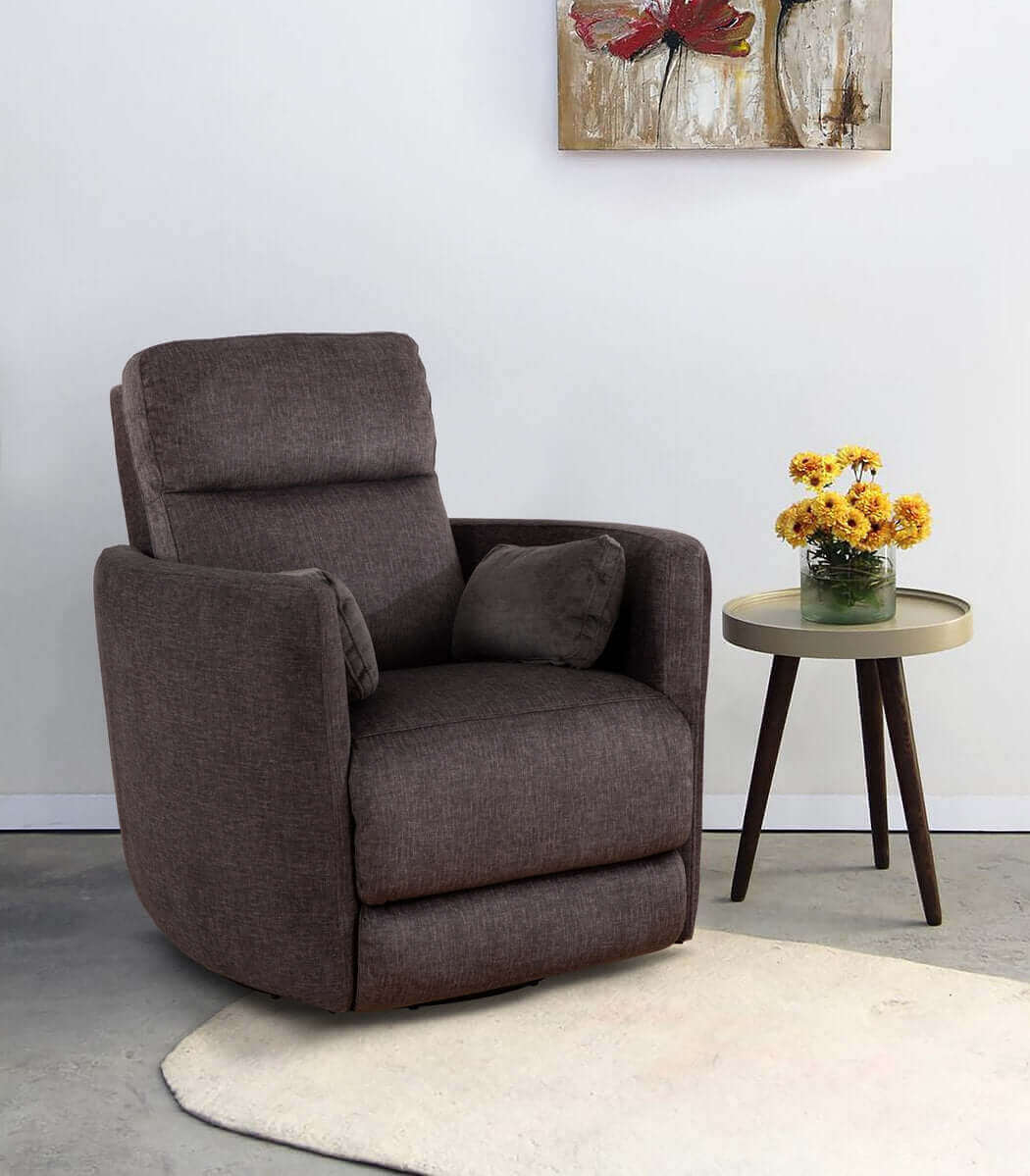 IF 6341-Recliner Gun Metal Fabric Recliner Chair