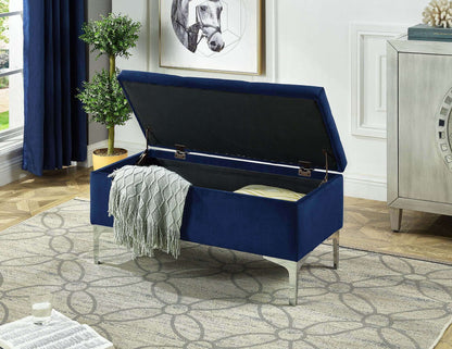 IF 6406 Blue Velvet Storage Bench