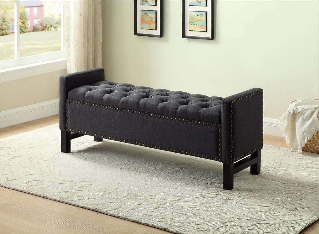 IF 6403 Charcoal Fabric Storage Bench