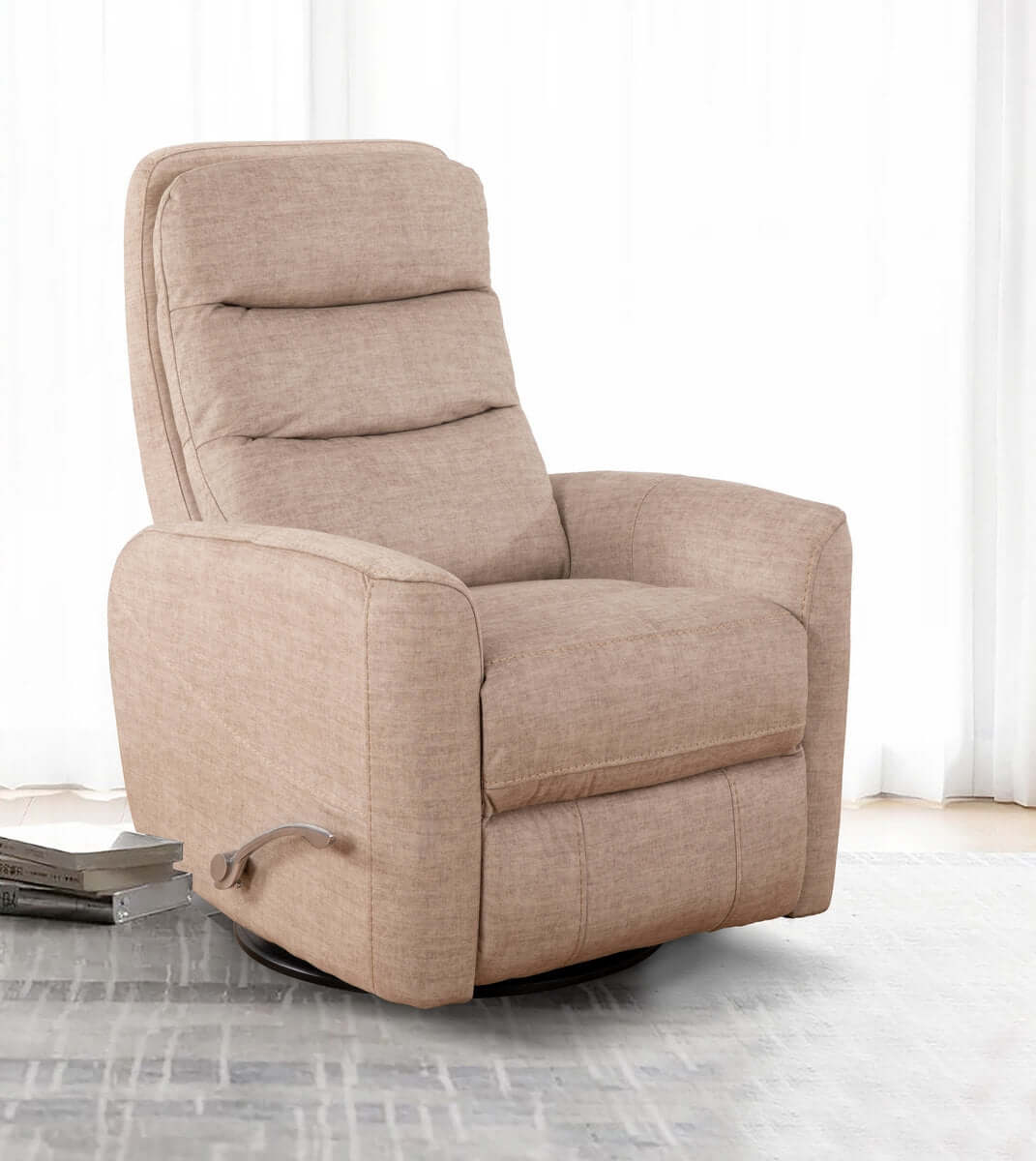 International Furniture Distribution Centre - Pearl Fabric Manual Recliner Chair with Solid Hardwood Frame - IF 6321
