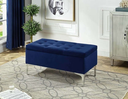 IF 6406 Blue Velvet Storage Bench